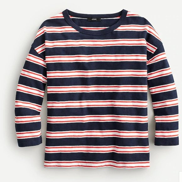 J. Crew | 3/4 slub cotton T-shirt NWT - Picture 1 of 3